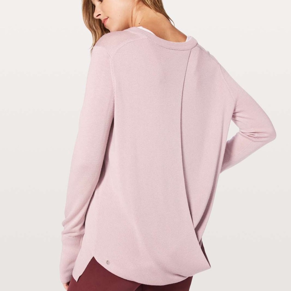 Lululemon Bring it Backbend Light Pink Ballerina Sweater Sz 6